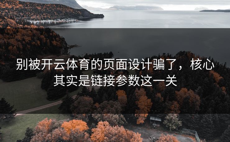 别被开云体育的页面设计骗了，核心其实是链接参数这一关